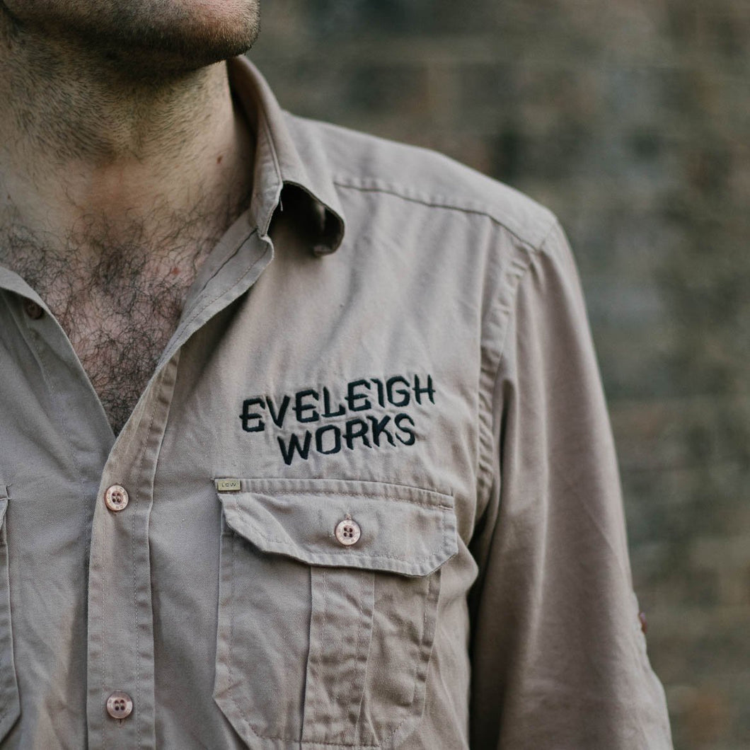 Embroidered Cotton Workshirt Tan
